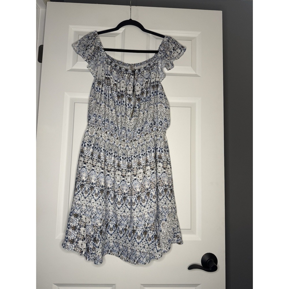 Elaine Rose Off The Shoulder Fit And Flare Ruffle Dress Multicolored Medium Nwt - Picture 2 of 2